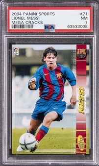 2004 Panini Megacracks #71BIS Lionel Messi Rookie Card - PSA NM 7